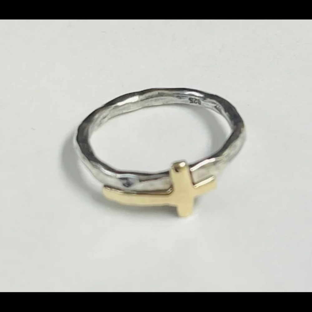 Silpada Sterling Silver 9k Cross Ring-Rare